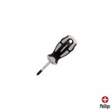 Destornillador Phillips Acero S2 Mango TPR Bimaterial. Medida PH 1 x Ø 5,0 x 38 mm.