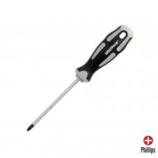 Destornillador Phillips Acero S2 Mango TPR Bimaterial. Medida PH 1 x Ø 5,0 x 100 mm.