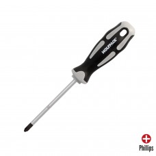 Destornillador Phillips Acero S2 Mango TPR Bimaterial. Medida PH 2 x Ø 6,0 x 100 mm.