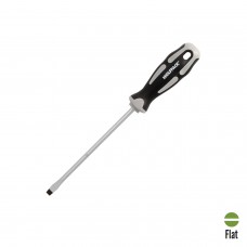 Destornillador Plano Estampado Acero S2 Mango TPR Bimaterial. Medida 1,2 x Ø 6,5 x 150 mm.