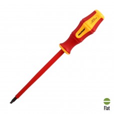 Destornillador Plano Aislado Certificado VDE 1.000 V. Medida 1,2 x Ø 6,5 x 150 mm.