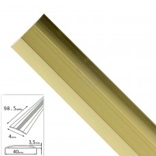 Adesivo intermitente para carpete em alumínio dourado 98,5 cm.