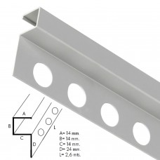 Edge Guard Metal Square Gloss Bar 2.6 Metros