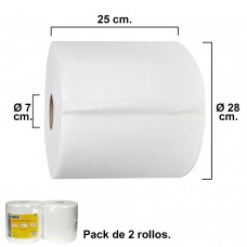 Rolo manual de papel industrial 850 Serviços por rolo (2 rolos)