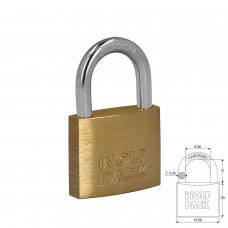 Cadeado em latão com arco normal 20 mm.