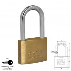 Cadeado de latão Chaves iguais de arco longo 40 mm. Nº3