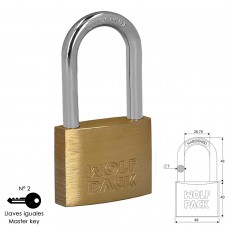 Chaves iguais de arco longo para cadeado de latão 50 mm. Nº2