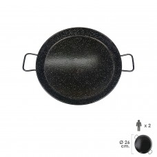 Panela de paella valenciana esmaltada 2 pessoas / 26 cm.