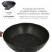 Sarten Aluminio Forjado Antiadherente Acabado Piedra Ø 28 x 5,5 cm. Mango Engomado
