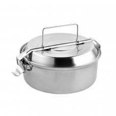 Fiambrera Acero Inoxidable Con 2 Platos Ø 16 cm.