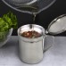 Grasera Inoxidable Para Pescado 0,5 Litros. Con Colador y Tapa