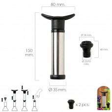 Bomba de vinho vazia de aço inoxidável com 2 tampas