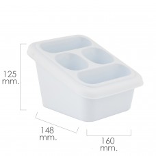 Plástico drenado com bandeja coletora.