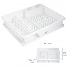 Drene pratos retangulares com a bandeja plástica de gotejamento 49x39x10 (H) cm.