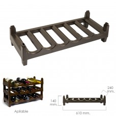 Garrafeira de plástico empilhável 6 garrafas