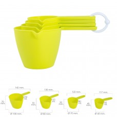 Definir 4 xícaras / xícaras de medida 60/80/125/250 ml.