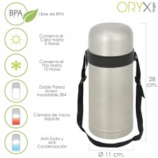 Líquidos Termo Sólidos e Líquidos Gotejamento Aço Inoxidável 1 Litro.