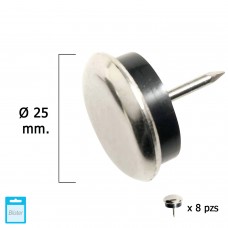 Borracha de metal deslizante Ø25 transparente (Blister 8 unidades)