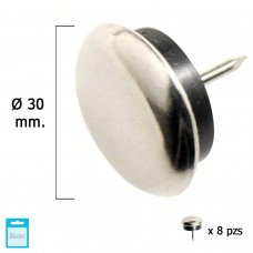 Borracha de Metal Deslizante Transparente Ø30 (Blister 8 Unidades)