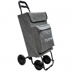 Carro Compra 4 Ruedas Con Bolsa Térmica 45 Litros Color Gris Jaspeado