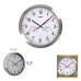 Reloj Pared Ø 30 cm. Frontal En Acero Con Higrometro y Termometro.