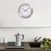 Reloj Pared Ø 30 cm. Frontal En Acero Con Higrometro y Termometro.