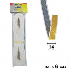 Fita cega Wolfpack bicolor de 14 mm. Rolo de 6 medidores