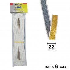 Fita cega Wolfpack bicolor 22 mm. Rolo de 6 medidores