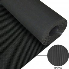 Listras de borracha para piso 1.30x10 metros 3 mm. Cor grossa Preto