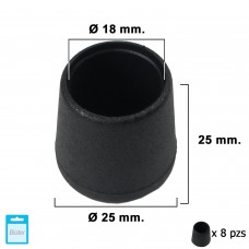 Preto cônico 18mm. Blister 8 peças.