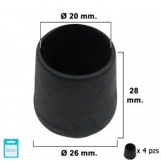 Contera Preto 20mm. Blister 4 peças.