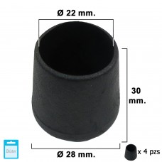 Contera Preto 22mm. Blister 4 peças.