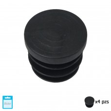 Contera Round Interior Preto 25mm. Blister 4 peças.