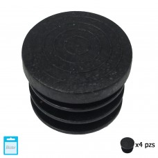 Contera Round Interior Preto 30mm. Blister 4 peças.