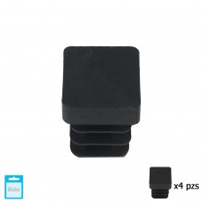 Contera Square Interior Preto 12x12 mm. Blister 4 peças.