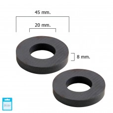 Wolfpack Ferrite ímã 45x20x8 mm Ø Aro. (Blister 2 peças)