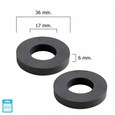 Wolfpack Ferrite ímã 36x17x6 mm Ø Aro. (Blister 2 peças)