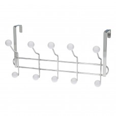 Perchero Metalico Para Puerta 5/10 Ganchos. Terminacion Blanca.