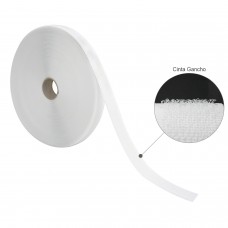 Gancho de fita de velcro com rolo adesivo branco 25 metros