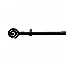 Extensível cortina do metal haste Ø 19 mm. Extensível 2,0 / 3,8 metros de Spike Preto Sem Rings