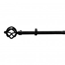 Extensível cortina do metal haste Ø 19 mm. Extensíveis 1.1 / 2.0 Metros preto abacaxi sem anéis