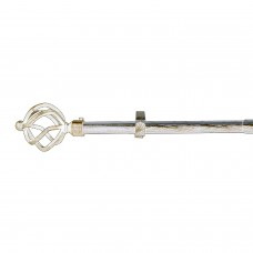 Extensível cortina do metal haste Ø 19 mm. Extensíveis 1.1 / 2.0 metros do Marfim Ouro Pineapple Sem Anilla