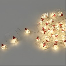 Luces Navidad A Pilas 50 Leds Papa Noel. Luz Calida Uso Interno IP20