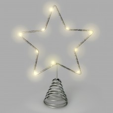 Luces Navidad Estrella Arbol Navidad Luz Blanco Calido 10 Leds. Uso Interno Protección IP20. 2 Baterias AA