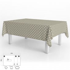 Mantel Hule Rectangular 140 x 250 cm. Topos Beige