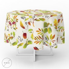 Mantel Hule Redondo Ø 140 cm. Hojas Otoño