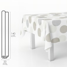 Mantel Hule Rollo 140 x 20 metros. Circulos Beis