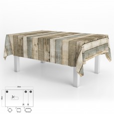 Mantel Hule Rectangular 140 x 250 cm. Tablones Madera