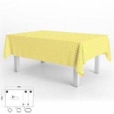 Mantel Hule Rectangular 140 x 250 cm. Rombos Amarillos
