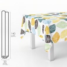 Mantel Hule Rollo 140 cm. x 20 metros. Hojas Colores